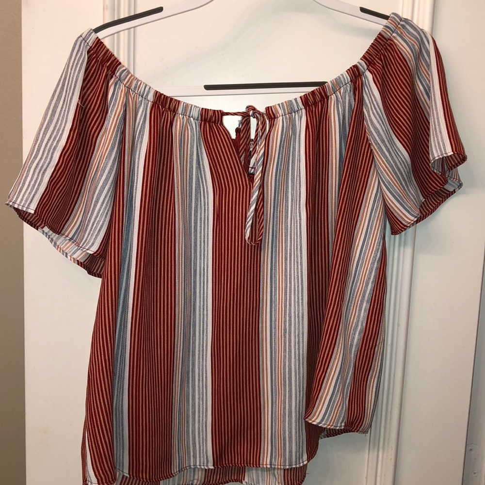 Orange stripe Off the shoulder top